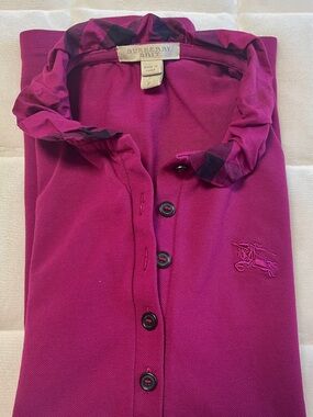 Burberry  Fuchsia Button-Front Polo Pajama Top
